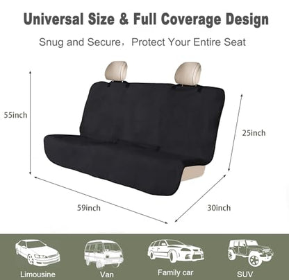 Waterproof Backseat Cover for Car Trucks Van SUV Jeep,Rear Bench Towel Seat Covers,(Black) - color: Black