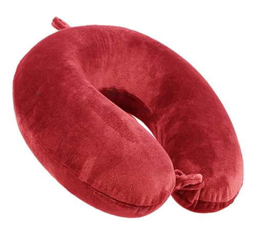 GDEOUP Travel Pillow - Memory Foam Neck Pillow Support Pillow,Luxury Compact & Lightweight Quick Pack for Camping,Sleeping Rest Cushion (Red) - color: Red