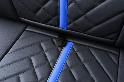 Tacoma Rear Seat Covers 2005-2024 2025 2026 TRD Sport Offroad Limited SR5 V6 Crew Double Extended Cab Truck Back Car Cushions with Waterproof Faux Leather (Rear Seat/Black-Blue) - color: Rear Seat/Black-Blue