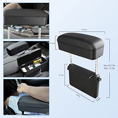 CDEFG Car Armrest Support Elbow Rest Pad Armrest Extender Console Storage Organizer Universal Fit for Most Cars