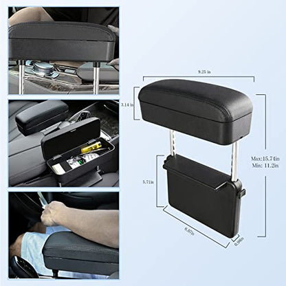 CDEFG Car Armrest Support Elbow Rest Pad Armrest Extender Console Storage Organizer Universal Fit for Most Cars