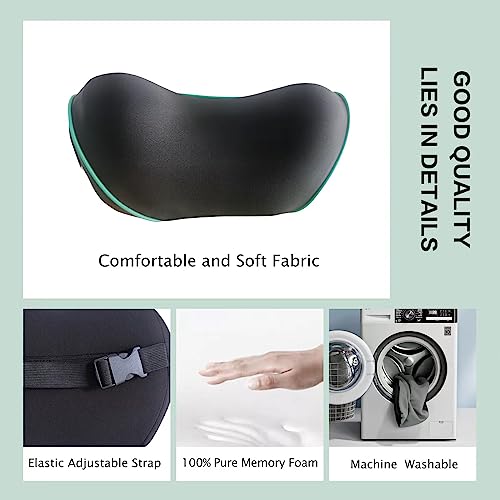 Really Soft Car Headrest Pillow, Car Pillow for Driving with Adjustable Strap, 100% Memory Foam Neck Pillow, Breathable Removable Cover & Ergonomic Design - Travel Car Neck Pillow(Lightblue Side Rope) - color: Blue