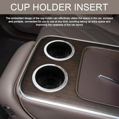 2PCS Cup Holder Insert, Automotive Cup Holders, Large Capacity Plastic Vehicle Cups Holder Insert Replacement, Portable Recessed Plastic Vehicle Drink Can Adapter Universal for RV Boats Sofas