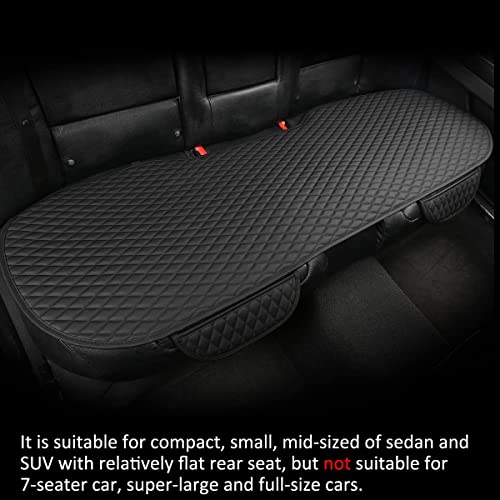 Pu Leather Car Seat Bottom Covers Protectors Include 1 Pair Front Driver Seat Pad Mat and 1 Rear Bench Cover Universal Fit 90% Vehicles,Black - color: A-Black, size: Universal Fit - Full Set