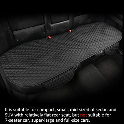 Pu Leather Car Seat Bottom Covers Protectors Include 1 Pair Front Driver Seat Pad Mat and 1 Rear Bench Cover Universal Fit 90% Vehicles,Black - color: A-Black, size: Universal Fit - Full Set