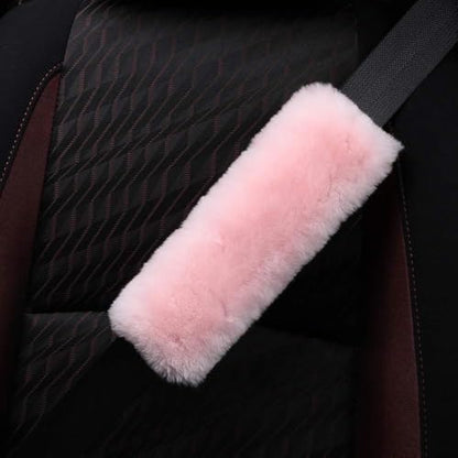 2 PCS Car Seat Belt Pads Cover Soft Seat Belt Shoulder Pad Safety Belt Strap Shoulder Pad Comfortable Driving Compatible with Most Cars Helps Protect You Neck and Shoulder - color: pink hujian