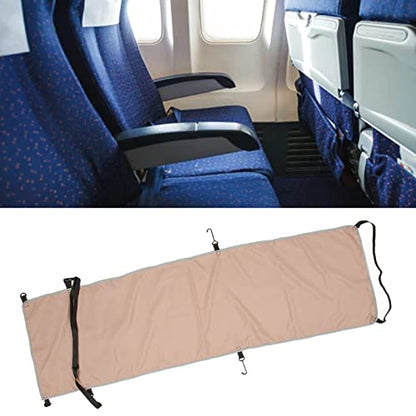 Ergonomic Airplane Hammock Seat Cover with Footrest for Comfortable Travel Portable Outdoor Use Khaki