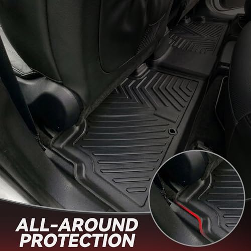 YITAMOTOR Floor Mats for Kia Telluride 2025-2020 7/8 Seater, All Weather TPE Rubber Mat, Custom Fit Kia Telluride Accessories Floor Liners Full Set, 1st & 2nd & 3rd Row & Backrest Mat & Cargo Liner - style: 2020-2025 Kia Telluride 7/8 Seater| Full Set