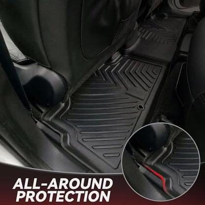 YITAMOTOR Floor Mats for 2020-2025 Kia Telluride 7/8 Passenger, All Weather TPE Rubber Mat, Custom Fit Kia Telluride Accessories Floor Liners Full Set, 1st & 2nd & 3rd Row & Backrest Mat & Cargo Liner - style: 20-25 Kia Telluride 7/8 Seater| Full Set