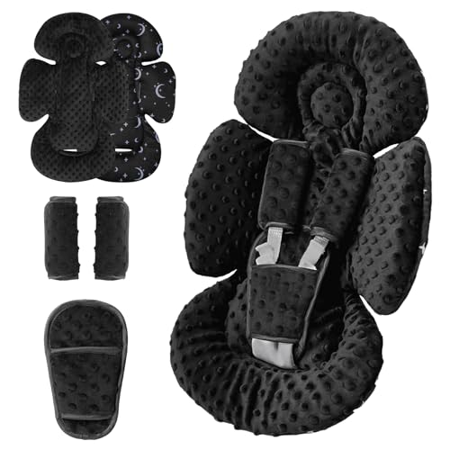 Generic Infant Car Seat Insert Compatible with Mamaroo Swing & Graco Swing and Infant Car Seat, Newborn Insert Baby Head Body Support, Reversible Design, Breathable Soft Fabric, 1Pcs - Dot, Black - color: Dot, Black