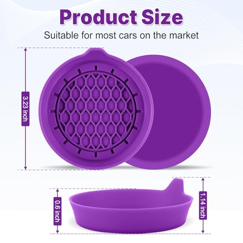 SINGARO Car Cup Holder Coaster, Silicone Cup Holder Insert, Universal Non-Slip Cup Holders, Car Accessories Interior for Women and Man 4 Pack Purple - color: Deep Purple