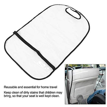 Kick mats Back seat Protector, 2Pcs Seat Back Cleaning Cover,Car Truck SUV Thicken Seat Back Protector Transparent Cover Child Baby Kick Mat Clean Keep