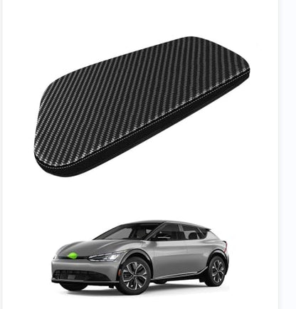 Autorder Center Console Cover for Kia EV6 2022-2026 Accessories Carbon Fiber Armrest Cover Anti-Scratch Middle Console Pad Leather Armrest Protector - size: 2022-2026 Kia EV6