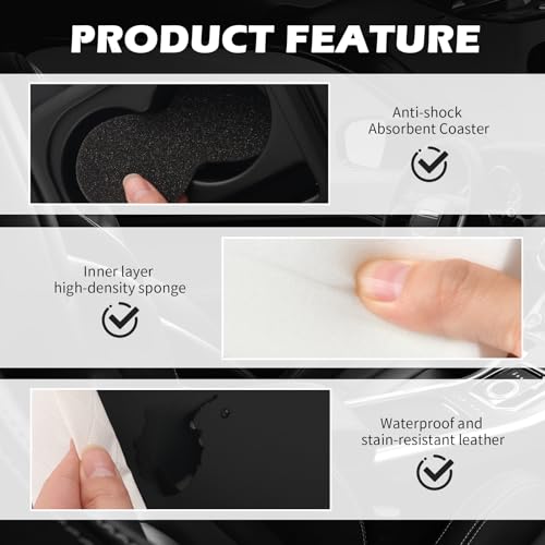 5-in-1 Car Armrest Storage Box,Multifunctional PU Leather Organizer with Phone Holder & Cup Holder & Side Pockets,Universal Car Armrest Cushion Fit for Most Cars SUVs