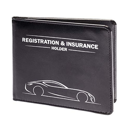 CANOPUS Car Registration & Insurance Holder with Magnetic Closure, Vehicle Document Organizer, Auto Glove Box Wallet, Includes 2 EZ Pass Strip Sets – Car - color: Black, size: Car