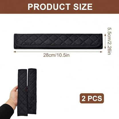 2pcs 10.5 Inch Extra Long Car Seat Belt Covers, Soft and Comfortable Harness Pad for Adults and Kids, Long-Lasting Fabric Material Easy to Install Universal Fit for Cars Trucks SUV (Black) - size: 10.5in, 2pcs