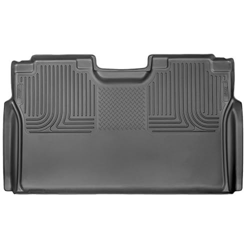 Husky Liners Weatherbeater Floor Mats | Fits 2015-2026 Ford F-150, 22-25 Lightning, SuperCrew (Crew Cab) w/Out Underseat Storage | 2nd Row, 1-pc Black - 19371 - style: 2nd - SuperCrew or SuperCab w/o FF Storage
