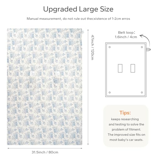 SERAPHY 2-in-1 Muslin Baby Car Seat Cover & Nursing Cover, Soft Lightweight Breastfeeding Cover for Boys and Girls,Breathable Canopy for Infant Carseat & Stroller for Summer—Blueberrie - color: blueberries