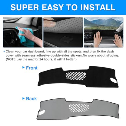 Autorder Dashboard Cover Mat for Hyundai Kona 2024 2025 2026 Accessories Dash Cover Upgrade Velvet Dash Mat Sunshade Glare UV Rays Protector - size: 2024-2026 Hyundai Kona