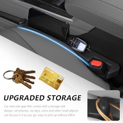 3 in 1 Car Seat Gap Filler Organizer,2PCS Multifunctional Car Seat Gap Plug with Storage Slot & Hook Function,Anti-Drop Cars Gaps Seats Filler Cars Clutter Catcher for SUVs Trucks (Black) - color: Black