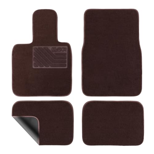 EKR All-Weather Universal Fit Car Floor Mats, 0.5 inch Thick Car Carpet Mats, Anti-Slip Automotive Mat with Driver Heel Pad Fit for SUV, Vans,Sedans, Trucks (Blown,4pcs Black Full Set) - color: Blown