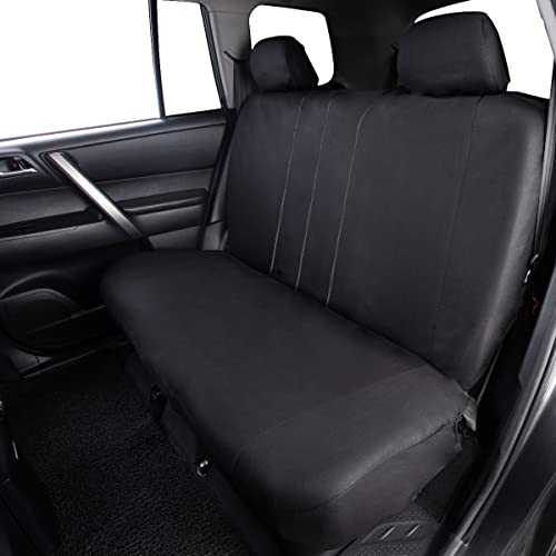 Flying Banner Car Seat Covers Front Seats Rear Bench Polyester car seat Protectors Easy installations Rear Bench Split Classic Man Lady Truck Soid Black - color: Solid Black