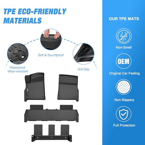 Nilight Floor Mats for Rivian R1S 2022 2023 2024 2025 (7 Seats Only) All Weather Custom Fit Heavy Duty Floor Liners - color: 2022-2025 Rivian R1S