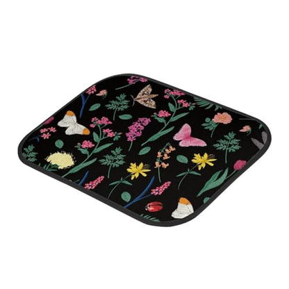 Butterfly Floral Leaf Car Floor Mats Front & Rear Full Set with Non Slip Rubber Backing, All Weather Protection Set of 4 Car Essentials - color: Butterfly Floral Leaf