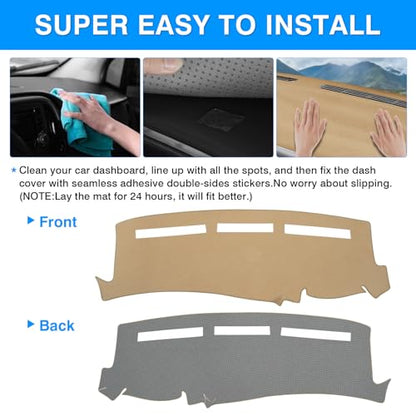 Autorder Beige Dashboard Cover Mat for Chevy Chevrolet Silverado/GMC Sierra 1999-2006, GMC Yukon XL/Suburban Tahoe Avalanche 2000-2006 Accessories Upgrade Polyester Dash Mat Sunshade Glare Protector - size: Beige 1999-2006 Chevy Silverado