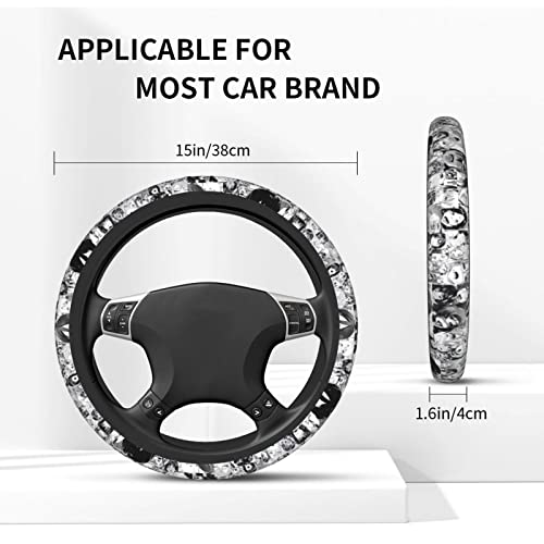 Anime Steering Wheel Cover Anime Car Accessories for Men Women with Car Coaster, 15 Inch Anti-Slip Car Steering Wheel Covers Universal Fit.