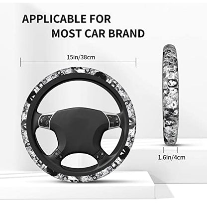 Anime Steering Wheel Cover Anime Car Accessories for Men Women with Car Coaster, 15 Inch Anti-Slip Car Steering Wheel Covers Universal Fit.