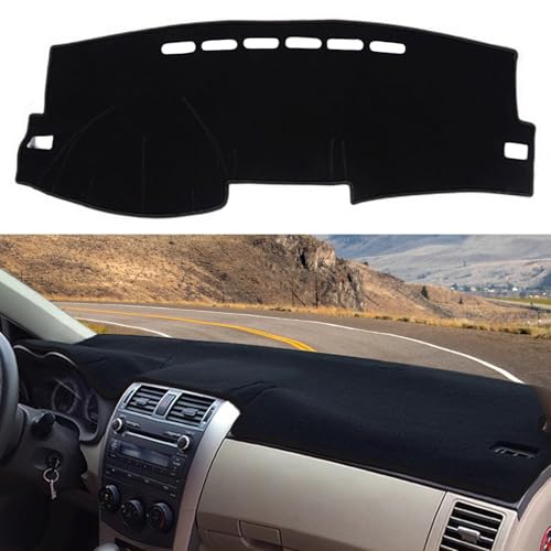 Blazeray Car Dashboard Cover Mat for Toyota Corolla 2007-2013 Left Hand Driving Non-Slip Dashboard Mat Pad Interior Accessories Custom Fit Dash Mat Sunshade Windshield Glare(Black Edge) - color: Black Edge, size: For Corolla 2007-2013