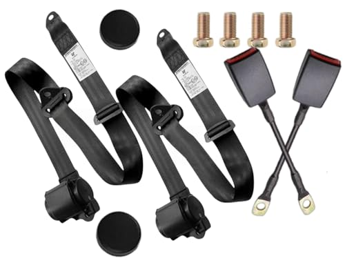 2 Pack 3-Point Pads Adjustable Retractable Straps Cover Universal Replacement Set for Go Kart, Golf Cart,Minivan Van,SUV,UTV, VR,Pickup,Truck for Modification Belt Protective Covers Kit -L(Black) - color: black