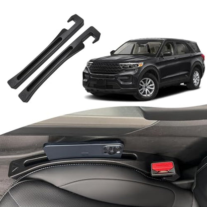 Ford Explorer Seat Gap Filler, Car Seat Gap Filler Organizer Stop Things from Dropping Customized Interior Accessories for Ford, Black Pack of 2