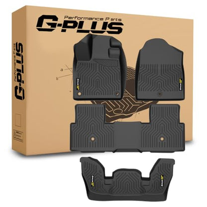 G-PLUS Heavy Duty TPE Floor Mats Cargo Liner Fit for Honda Pilot 2023 2024 2025 All Weather Full Cover Protection 1st & 2nd & 3rd Row Liner TPE Car Floor Cargo Liners Black,Alfombras para carro - size: 23-25|Fit Honda Pilot|4PCS