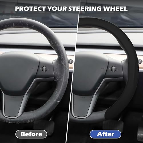 Nappa Leather Steering Wheel Cover,Universal Fit 15 Inch-Premium Non-Slip Breathable Comfort Grip for Cars Trucks SUVs,Anti-Slip Durable Interior Upgrade Black - color: Black
