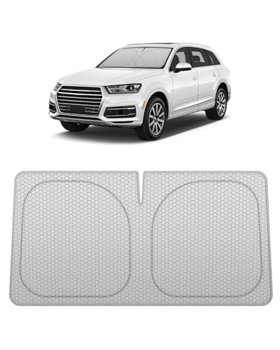helloleiboo Graphene Car Windshield Sun Shade – 59" x 33" Foldable Car Sun Shade, Advanced Heat Absorption & UV Protection, Universal Fit for Cars, SUVs & Trucks (59 * 33 Inches) - size: 59 x 33 inches