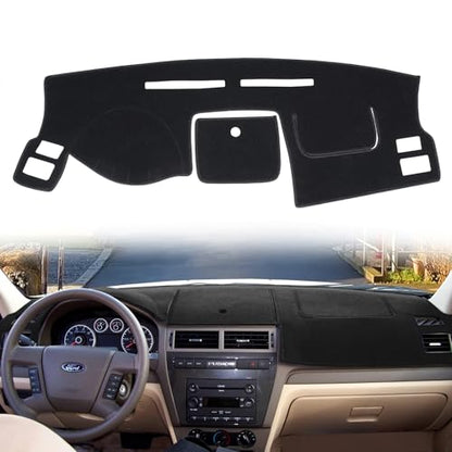 Dashboard Cover Dash Cover Mat Pad Carpet Custom Fit for Ford Fusion 2006 2007 2008 2009 (Black) - color: 2006-2009 Black