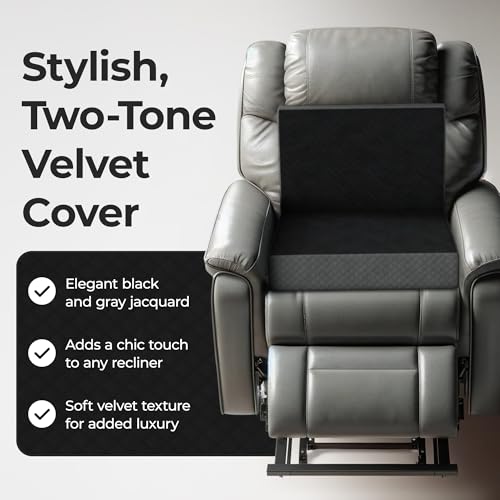 Kolbs Extra Large Recliner Cushion | Chic 2 Tone Velvet Cover (Seat with Back) - size: Seat With Back