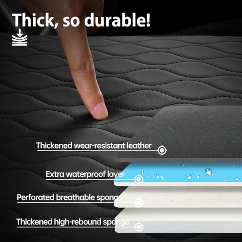 F150 Center Console Cover/Pad Fit 2021 2022 2023 2024 2025,Faux Leather Ford f150 Armrest Mat,Ergonomic Support Cushion,Console Protector,Waterproof Wear-Resistant Scratch-Resistant