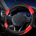 Soft Leather Steering Wheel Cover with Breathable Design and Anti-Slip Grip, Specially Designed for 14.5-15.2 inch Circular Steering Wheels