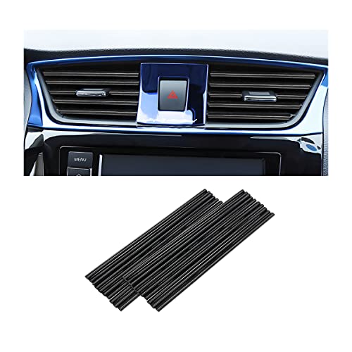Car Air Conditioner Decoration Strip, Universal Waterproof Bendable PVC Air Vent Outlet Trim Decoration, Suitable for Most Air Vent Outlet, Car Interior Accessories (Black), 20 Pieces - color: Black
