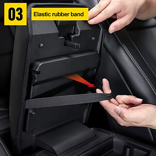 Center Console Armrest Covers for Ford Explorer 2011-2019 Black with Red Stiches - color: black with red stiches