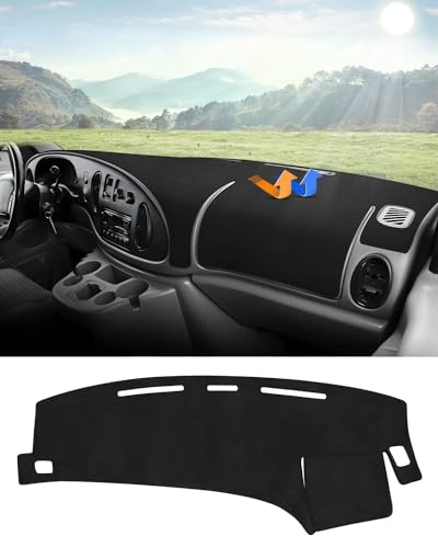 Autorder Dashboard Cover Mat for Ford E150 E250 E350 1997-2008/E450 2003-2008 Econoline Accessories Dash Cover Flannel Dash Mat Sunshade Glare UV Rays Protector - size: 1997-2008 E150