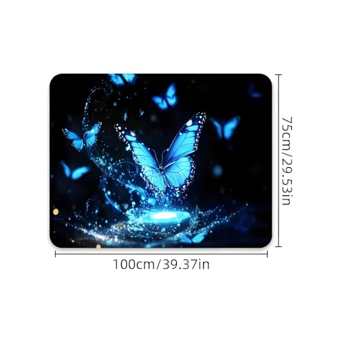 Universal Car Trunk Mat, All Weather Trunk Protection Cargo Liner, Stylish Vehicle Interior Accessories, Durable Cargo Mat Rear Trunk Line Suitable for Most Car (Blue Butterfly Print, 29" x 39") - color: Blue Butterfly Print
