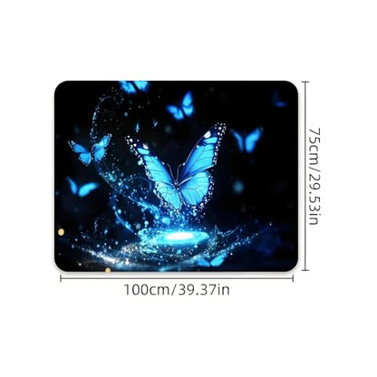 Universal Car Trunk Mat, All Weather Trunk Protection Cargo Liner, Stylish Vehicle Interior Accessories, Durable Cargo Mat Rear Trunk Line Suitable for Most Car (Blue Butterfly Print, 29" x 39") - color: Blue Butterfly Print
