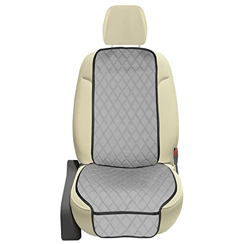 FH Group Car Seat Cushion – Neosupreme Single Front Seat Cover with Front Pockets, Airbag Compatible, Universal Fit Car Seat Cushion for Driver or Passenger Seat, SUV, Truck, Sedan & Van – Gray - color: Gray, style: Front
