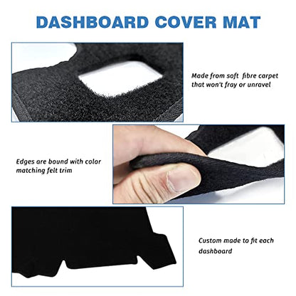 Dashboard Cover Compatible with 1999-2006 Silverado 1500 2500 3500 GMC Sierra Pickup 2000-2006 Avalanche Tahoe Suburban GMC Yukon Dash Cover Mat Black Premium Carpet - size: 1999-2006 Chevy and GMC