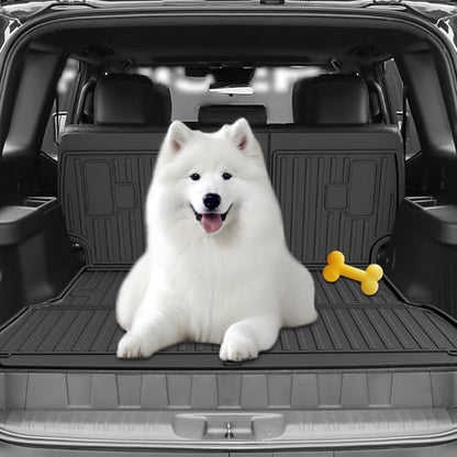 AOMSAZTO Floor Mats and Cargo Mat Backrest Mat Compatible with Toyota Land Cruiser & Lexus GX550 2024 2025 - All Weather TPE Waterproof Anti-Slip Floor Liner and Trunk Mat Car Mat (Only for 5 Seat) - style: 2024-2025 | For Toyota Land Cruiser | Full Set