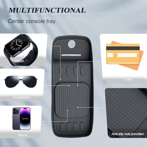 BIBIBO 2Packs for 2026 Hyundai Palisade Center Console Cup Holder 2026 Hyundai Palisade Console Wireless Charging Mats & Console Cup Holder Insert 2026 Palisade Silicone Console Tray 2026 Palisade - color: Black-(Cup Holder+Charging Mats)